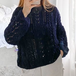 forever 21 navy blue knit sweater
